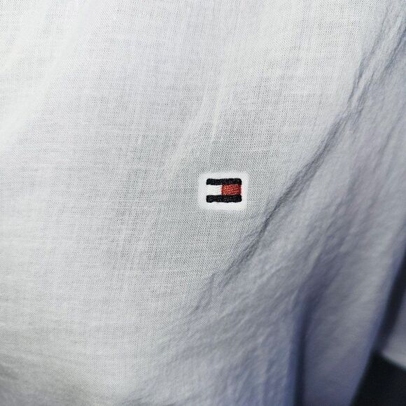 Tommy Hilfiger womens gradient white purple button tie waist shirt - Picture 4 of 4